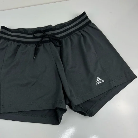 ADIDAS Gray Three Stripe Climalite Shorts - Picture 1 of 4